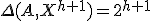 \Delta(A, X^{h + 1}) = 2^{h + 1}